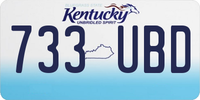 KY license plate 733UBD