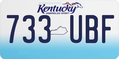 KY license plate 733UBF