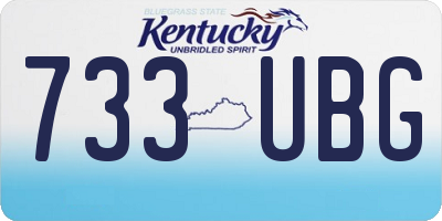 KY license plate 733UBG