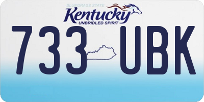 KY license plate 733UBK