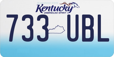 KY license plate 733UBL
