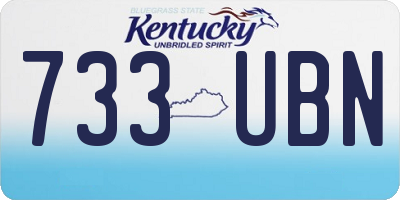 KY license plate 733UBN