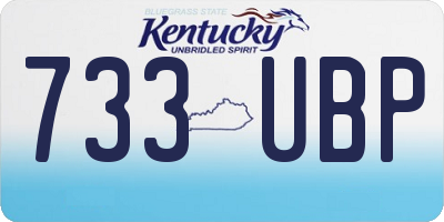 KY license plate 733UBP