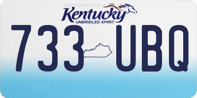 KY license plate 733UBQ