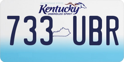KY license plate 733UBR