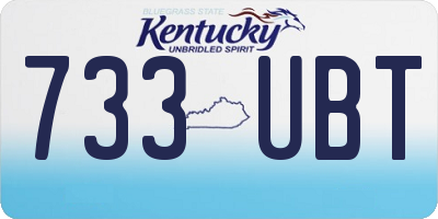 KY license plate 733UBT