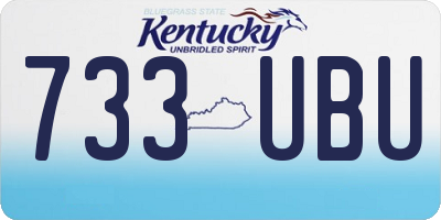 KY license plate 733UBU