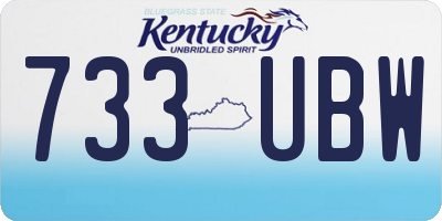 KY license plate 733UBW