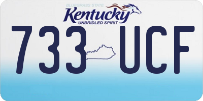 KY license plate 733UCF