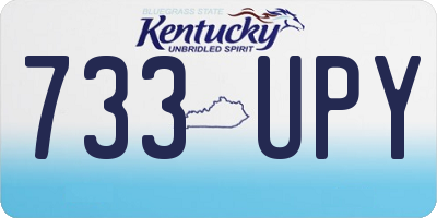 KY license plate 733UPY