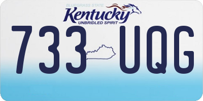 KY license plate 733UQG