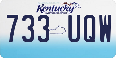 KY license plate 733UQW