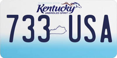 KY license plate 733USA