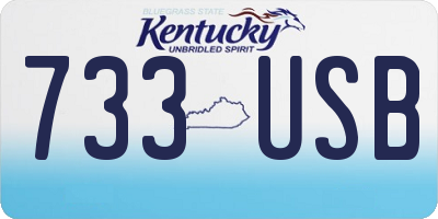 KY license plate 733USB
