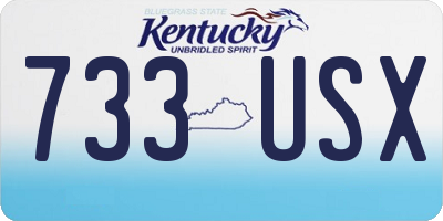 KY license plate 733USX