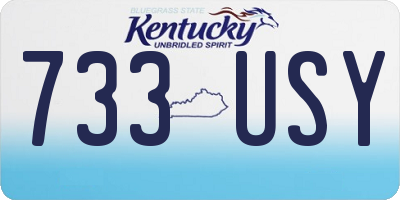 KY license plate 733USY