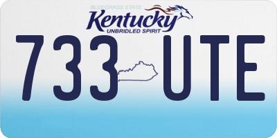 KY license plate 733UTE