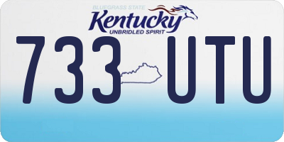 KY license plate 733UTU