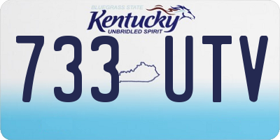 KY license plate 733UTV