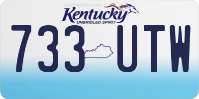 KY license plate 733UTW