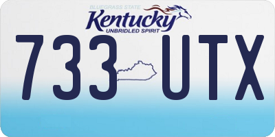 KY license plate 733UTX