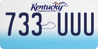 KY license plate 733UUU