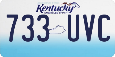 KY license plate 733UVC