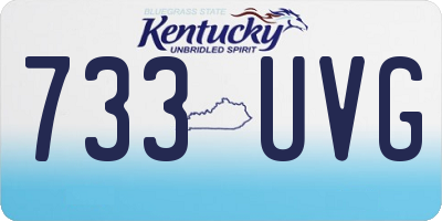 KY license plate 733UVG