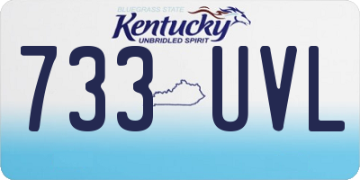 KY license plate 733UVL