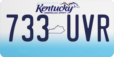 KY license plate 733UVR