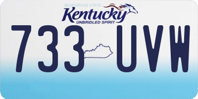 KY license plate 733UVW