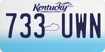 KY license plate 733UWN