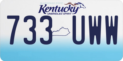 KY license plate 733UWW