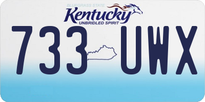 KY license plate 733UWX