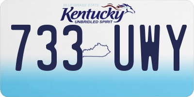 KY license plate 733UWY