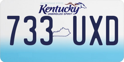 KY license plate 733UXD