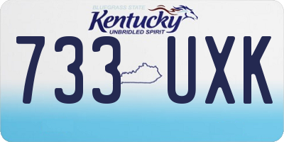 KY license plate 733UXK