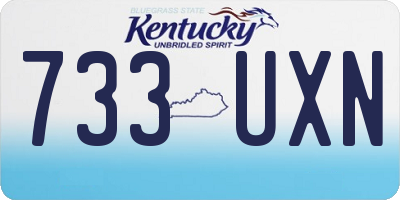 KY license plate 733UXN