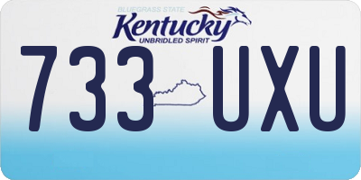 KY license plate 733UXU