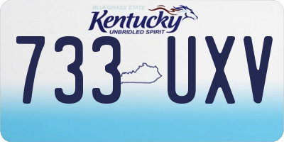 KY license plate 733UXV
