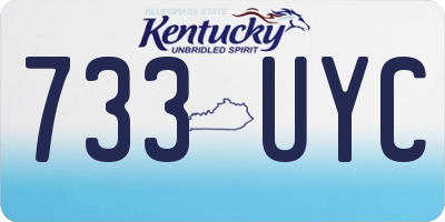 KY license plate 733UYC