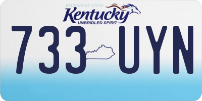 KY license plate 733UYN