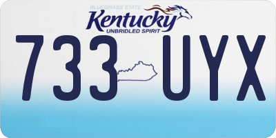 KY license plate 733UYX