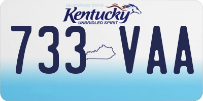 KY license plate 733VAA
