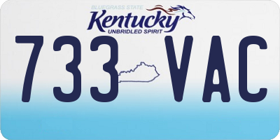 KY license plate 733VAC