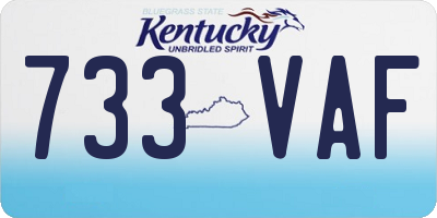 KY license plate 733VAF