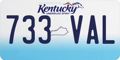 KY license plate 733VAL