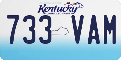 KY license plate 733VAM