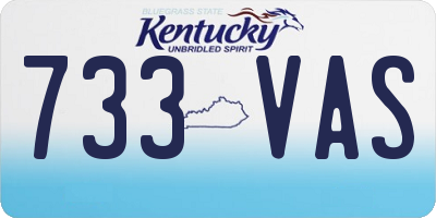 KY license plate 733VAS