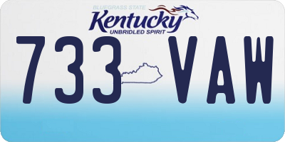 KY license plate 733VAW